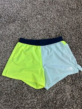 The North Face Women’s Wander Running Shorts - Neon Yellow & Light Blue